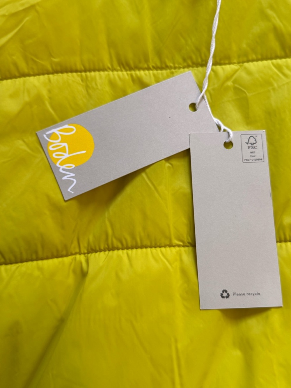 NWT Boden Reversible Puffer Vest Floral Khaki Neon Yellow - US 8 / Medium‎ - Picture 10 of 16